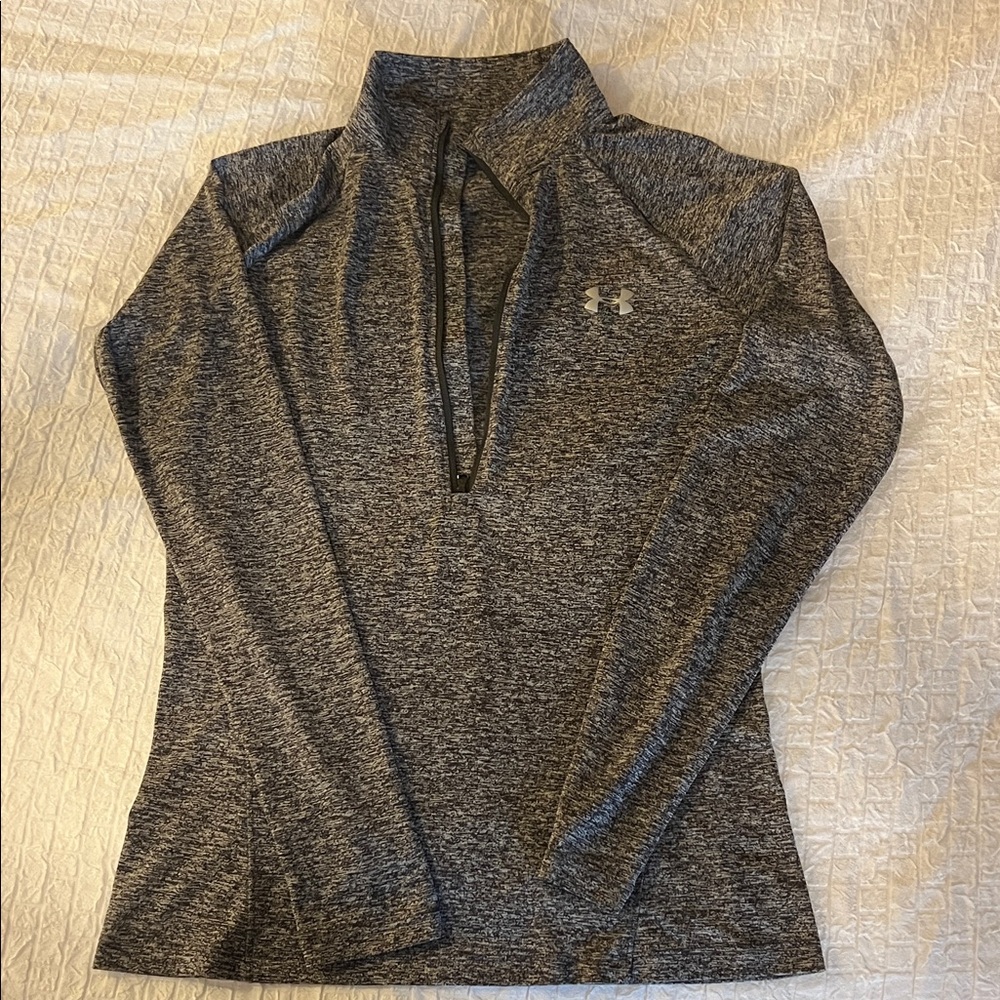Under Armour Women's Heathered Black Quarter-Zip Sweatshirt
